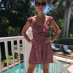 Zoko Garnet and White polka dot mini dress